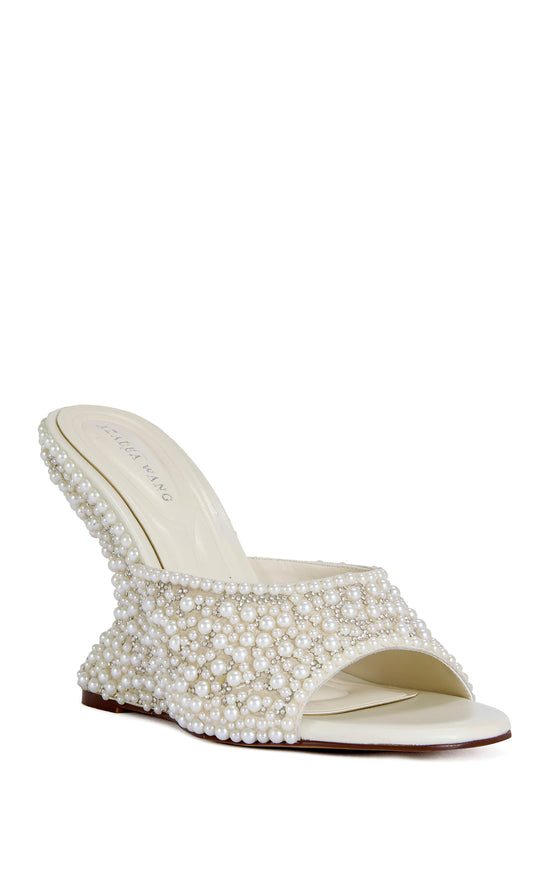 AARALYN-IVORY PEARL WEDGE SANDAL