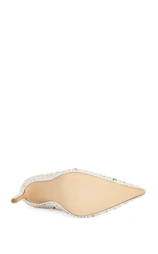 ADRIA-IVORY PEARL STILETTO PUMP