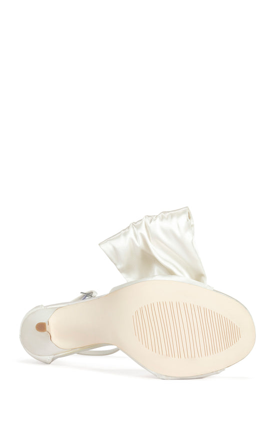 ALBENA-IVORY SATIN BOW STILETTO SANDAL
