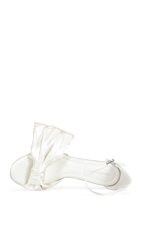 ALBENA-IVORY SATIN BOW STILETTO SANDAL