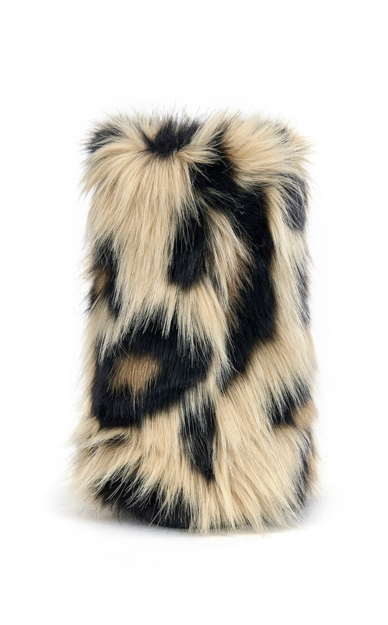 ALBERT-BROWNLEOPARD FAUX FUR FLAT BOOTIE
