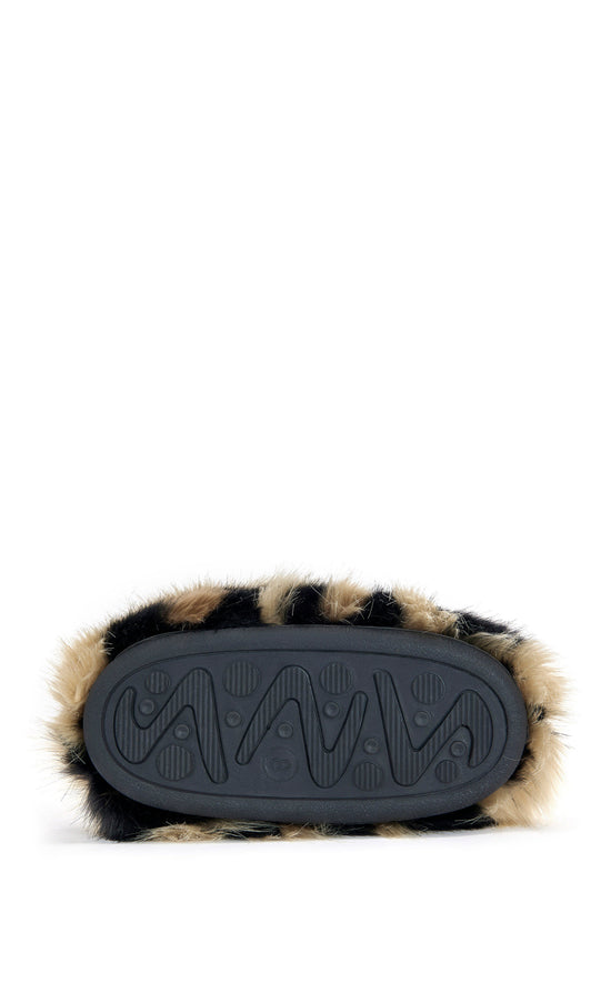 ALBERT-BROWNLEOPARD FAUX FUR FLAT BOOTIE