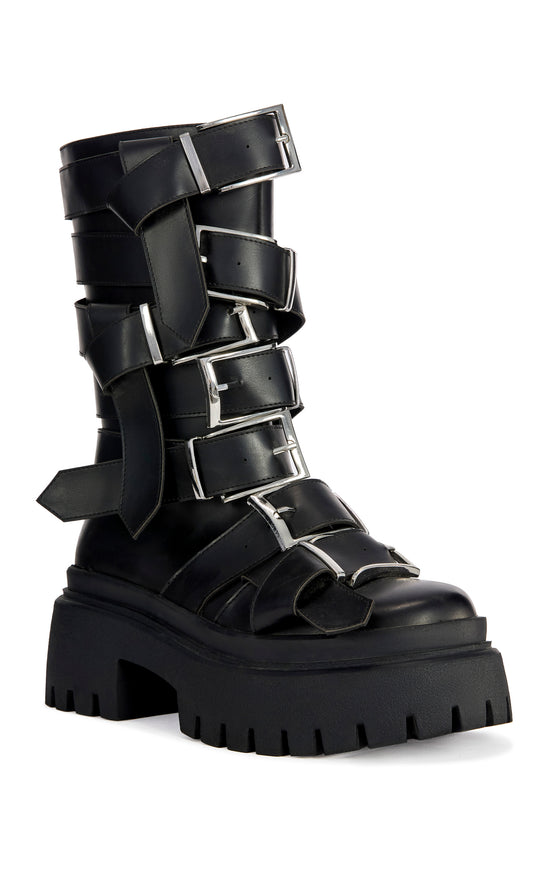 ALCETASA-BLACK FLATFORM BOOTIE