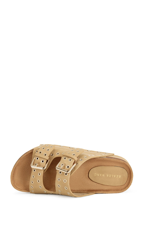 ALGEDI-TAN GROMMET FLATFORM SANDAL