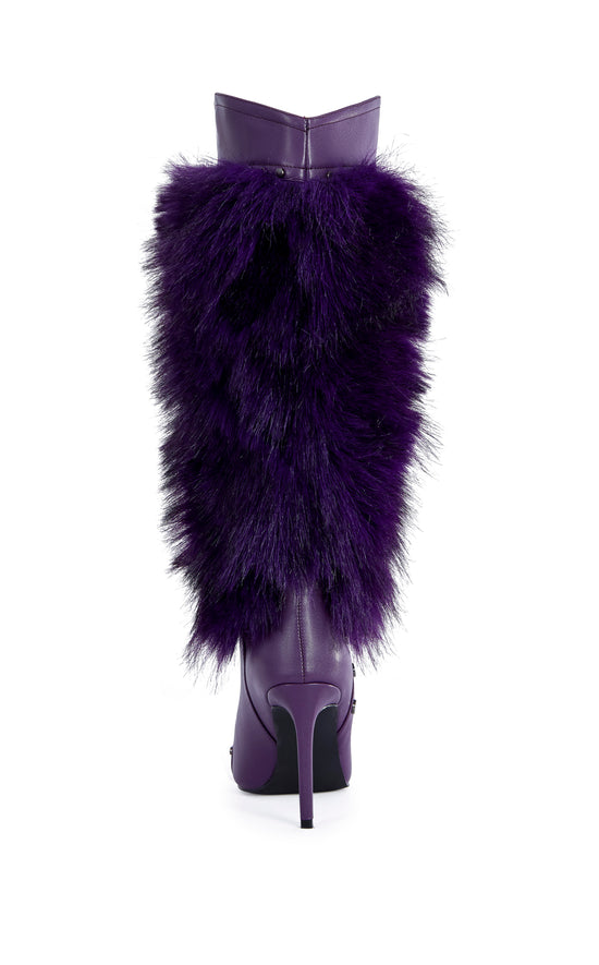 ALISETTE-PURPLENOIR FAUX FUR STILETTO BOOT