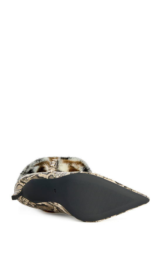 ALISETTE-SNAKEMULTI FAUX FUR STILETTO BOOT