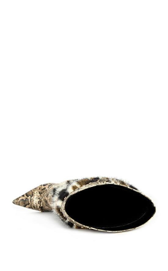 ALISETTE-SNAKEMULTI FAUX FUR STILETTO BOOT