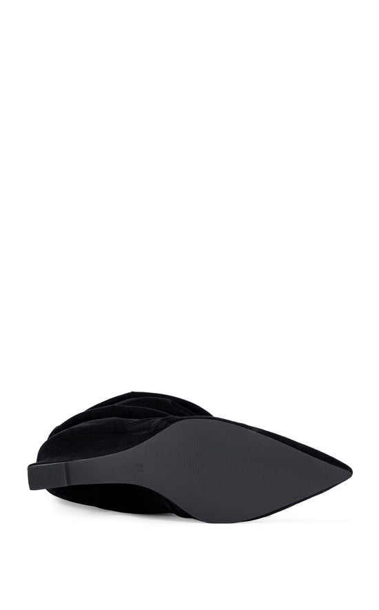 ALISSA-BLACK SLOUCH WEDGE BOOTIE