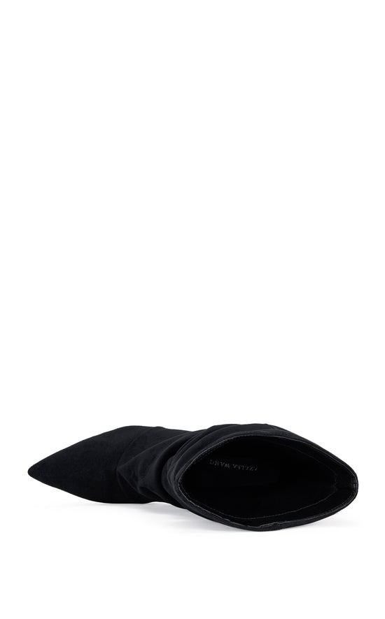 ALISSA-BLACK SLOUCH WEDGE BOOTIE