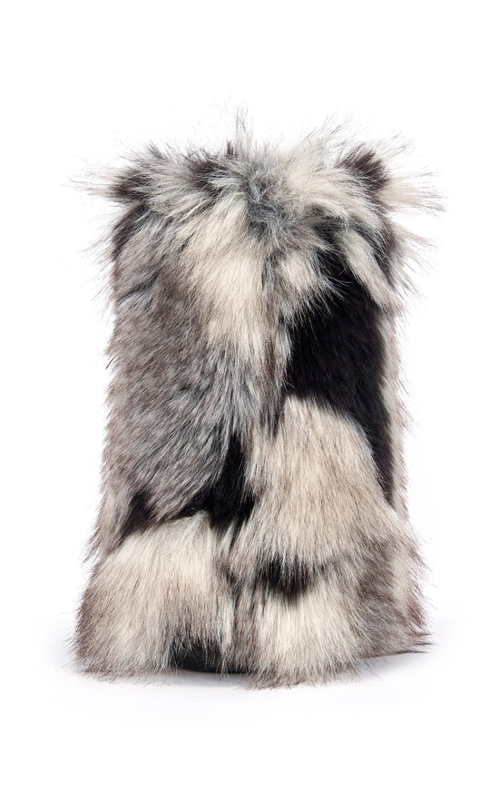 ALIXIA-GREYMULTI FAUX FUR FLAT BOOTIE