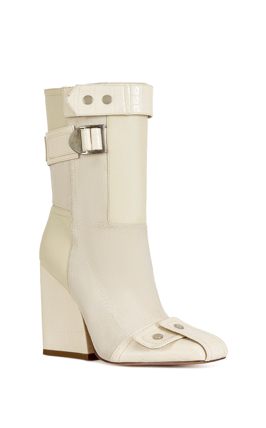 ALLONA-BONE BLOCK HEELED BOOTIE