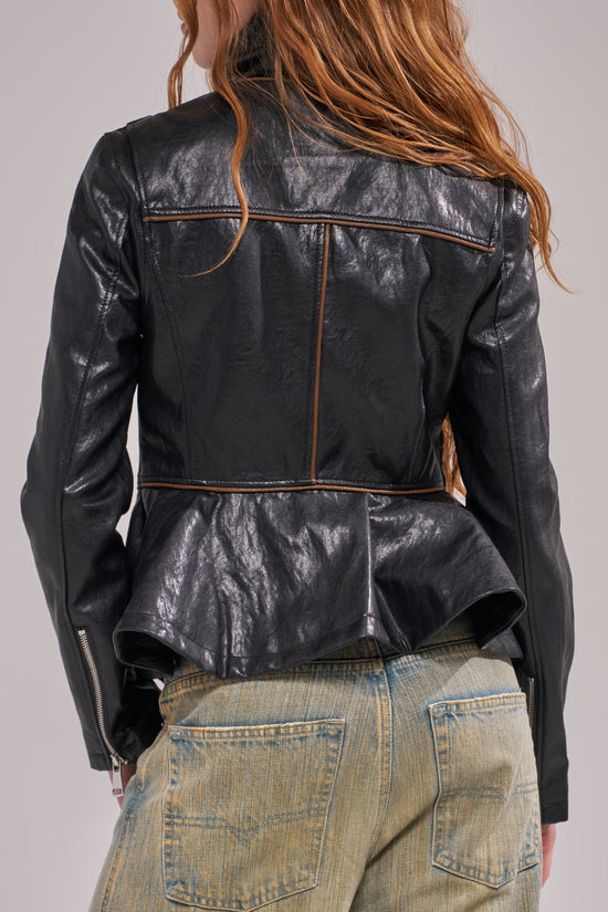 ALLY-BLACK MOTO JACKET