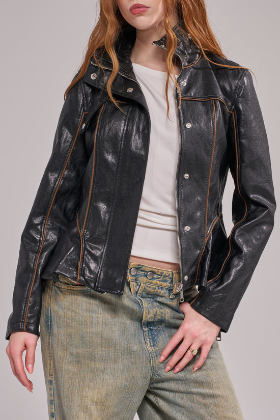 ALLY-BLACK MOTO JACKET