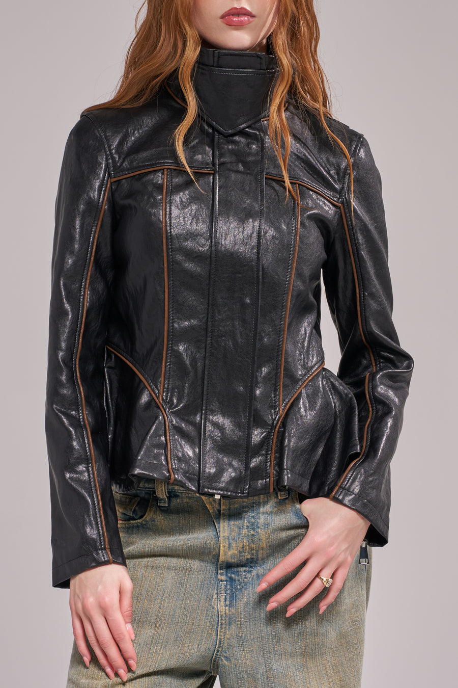 ALLY-BLACK MOTO OUTERWEAR | AZALEA WANG
