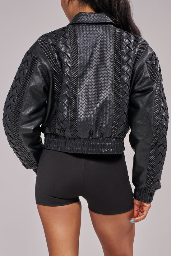 ALONSO-BLACK BOMBER JACKET