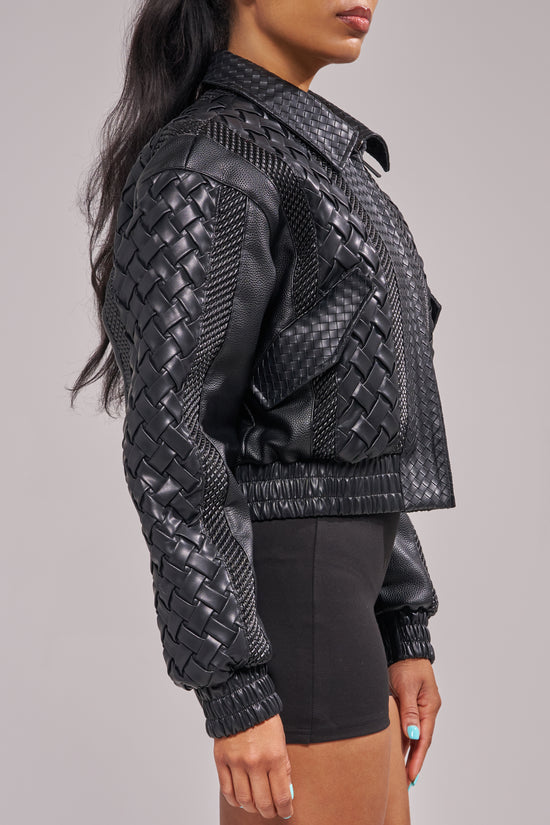 ALONSO-BLACK BOMBER JACKET