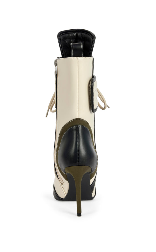 AMADA-OLIVE SPORTY POINT-TOE STILETTO BOOTIE