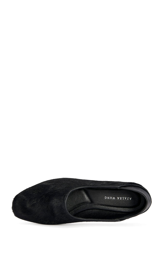 AMARIS-BLACK GENUINE LEATHER FLAT