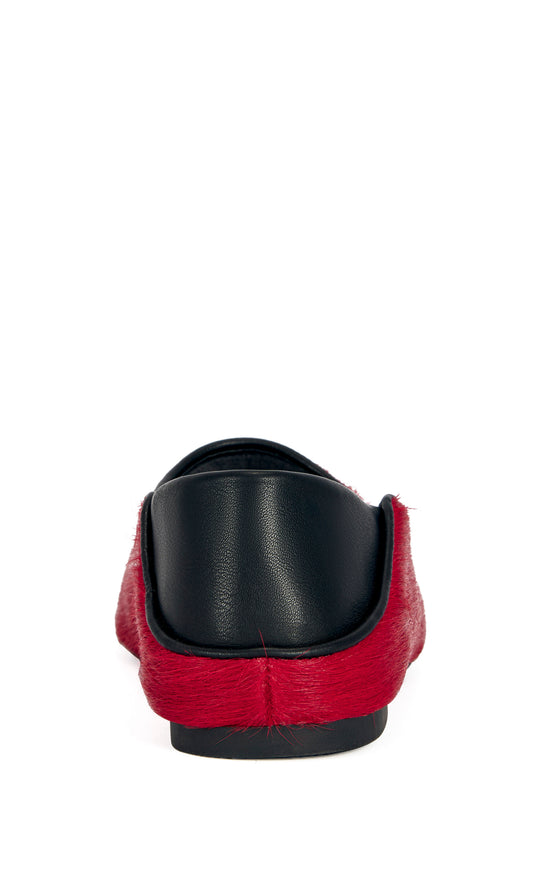 AMARIS-RED GENUINE LEATHER FLAT