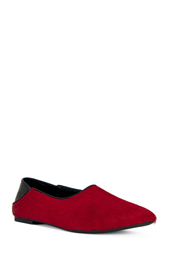 AMARIS-RED GENUINE LEATHER FLAT