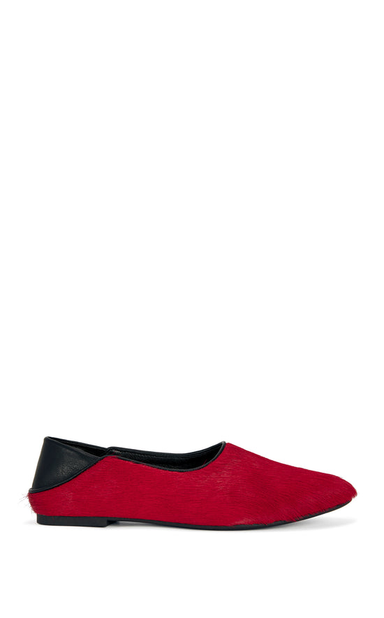 AMARIS-RED GENUINE LEATHER FLAT