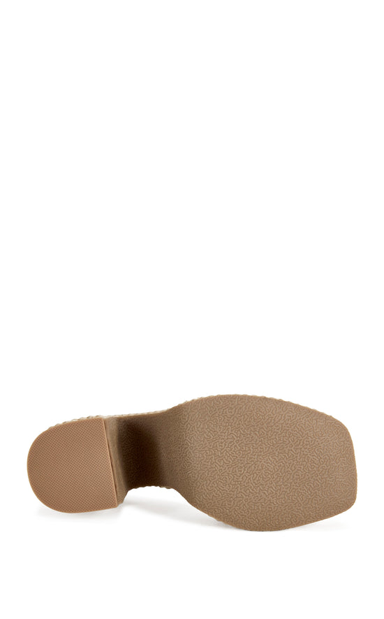 ANIKET-BEIGE WICKER PLATFORM SANDAL
