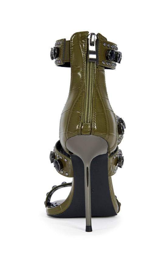 ANTONIA-OLIVE STILETTO SANDAL