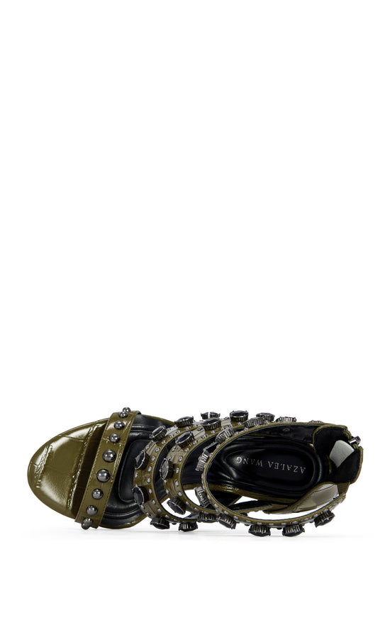 ANTONIA-OLIVE STILETTO SANDAL