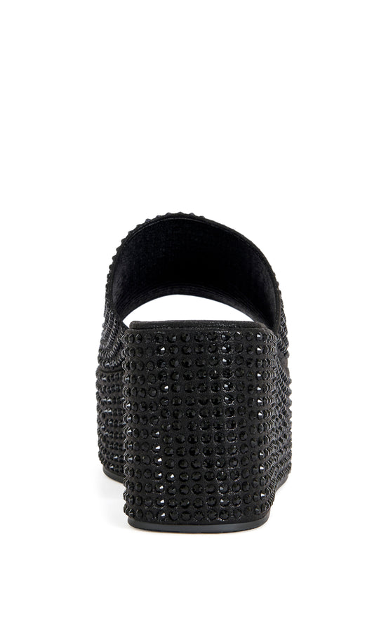 ARACHNA-BLACK RHINESTONE PLATFORM SANDAL