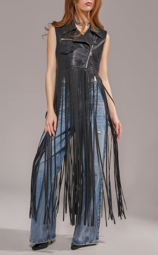 ARDEN-BLACK VEST OUTERWEAR | AZALEA WANG