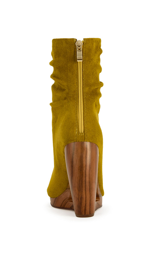 ARLO-MUSTARD CURVED WEDGE BOOTIE
