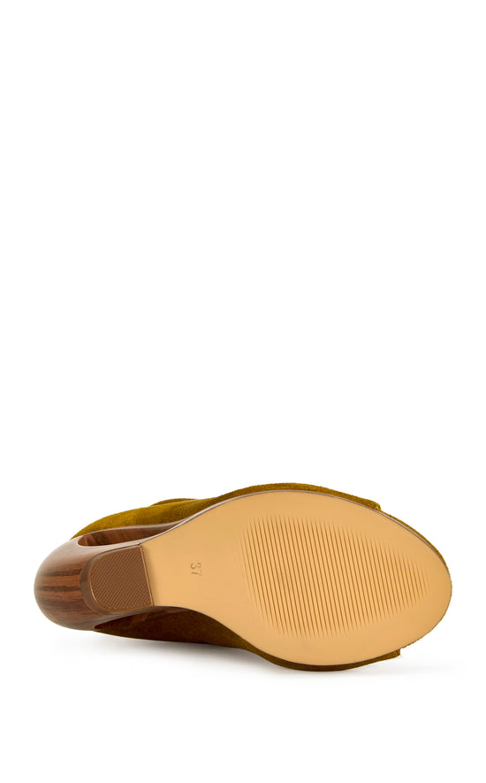 ARLO-MUSTARD CURVED WEDGE BOOTIE