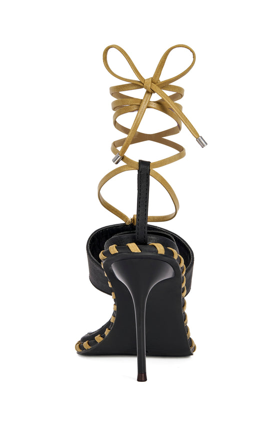 ATMOS-BLACK WRAP-AROUND STILETTO SANDAL