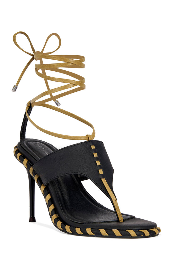 ATMOS-BLACK WRAP-AROUND STILETTO SANDAL