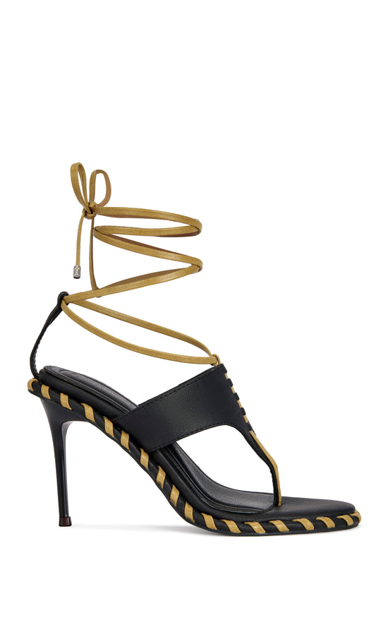 ATMOS-BLACK WRAP-AROUND STILETTO SANDAL