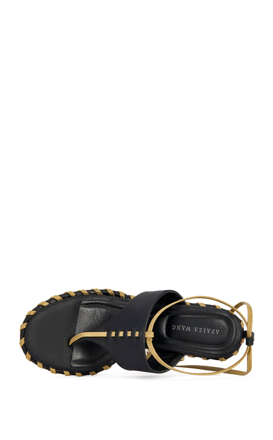 ATMOS-BLACK WRAP-AROUND STILETTO SANDAL
