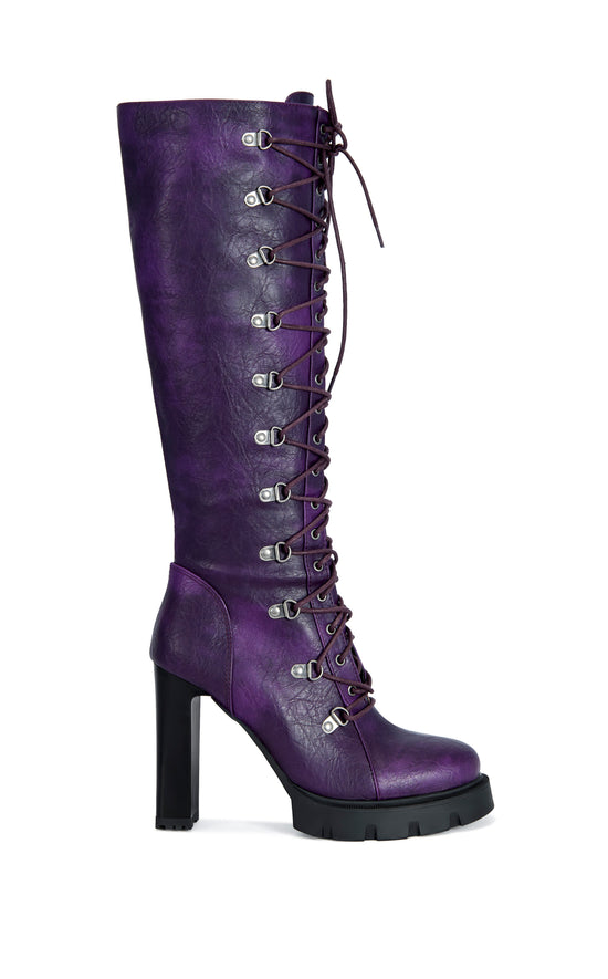 AURIGA-PLUM COMBAT BLOCK BOOT