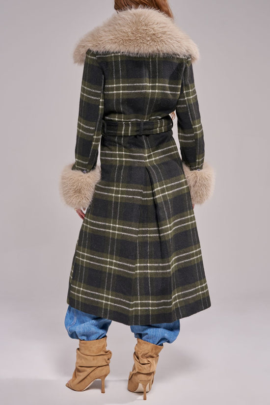 AVENNA-GREENPLAID TRENCH OUTERWEAR | AZALEA WANG