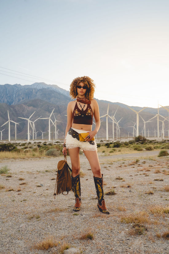 FLUTTER-BROWNMULTI WESTERN BOOT