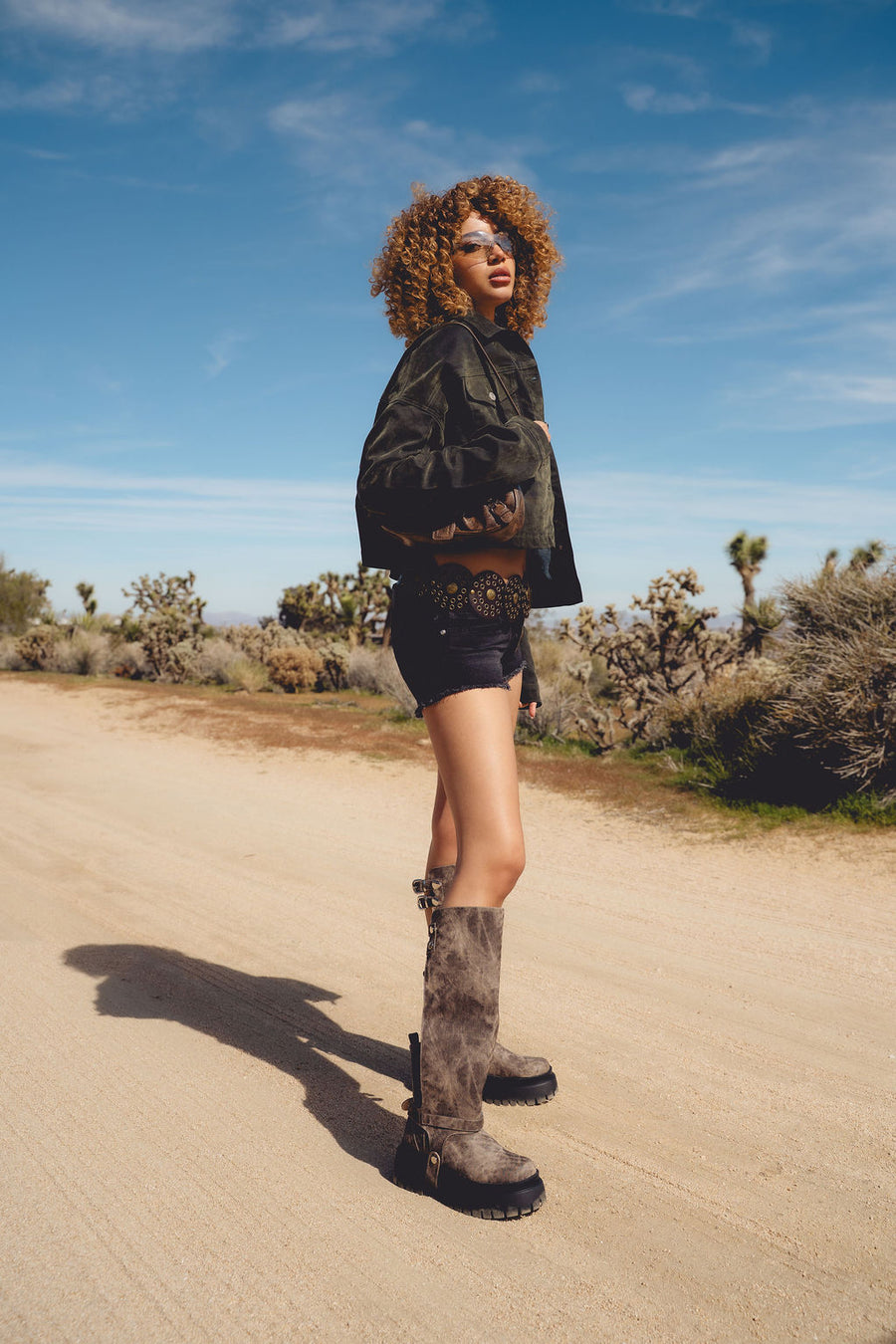 RAMPAGE-BROWN FLAT BOOT | AZALEA WANG