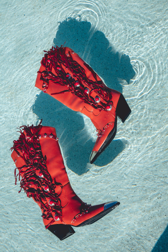 PELAGIUS-RED WESTERN BOOT