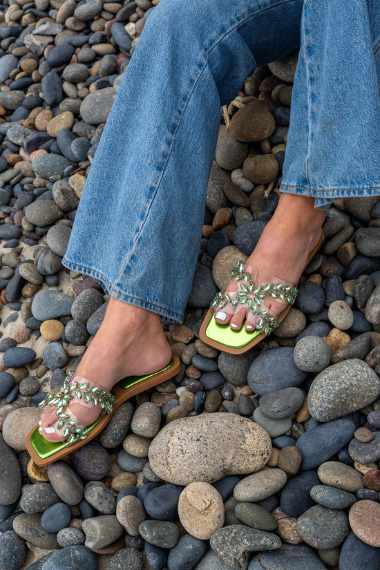 FALKEN-GREEN FLAT SANDAL