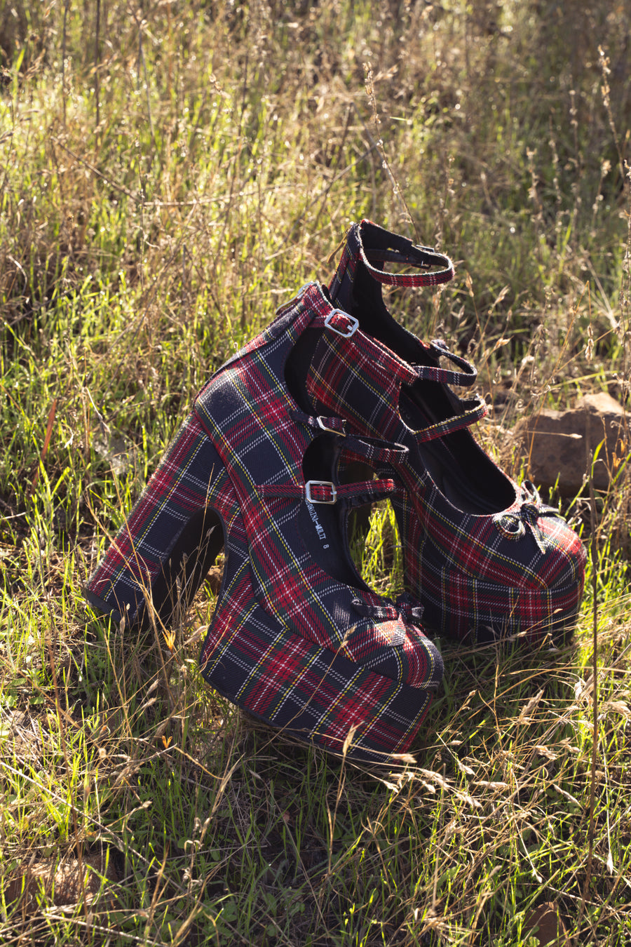 GEORGINA-MULTI PLAID PLATFORM MARY JANE