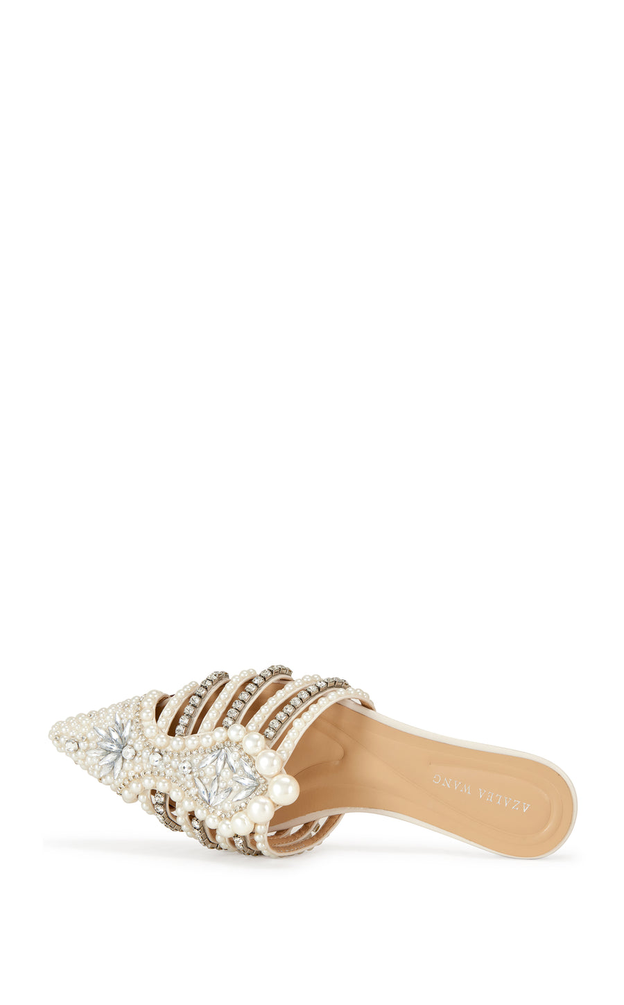 ADALINE-BONE PEARL POINTED TOE FLAT