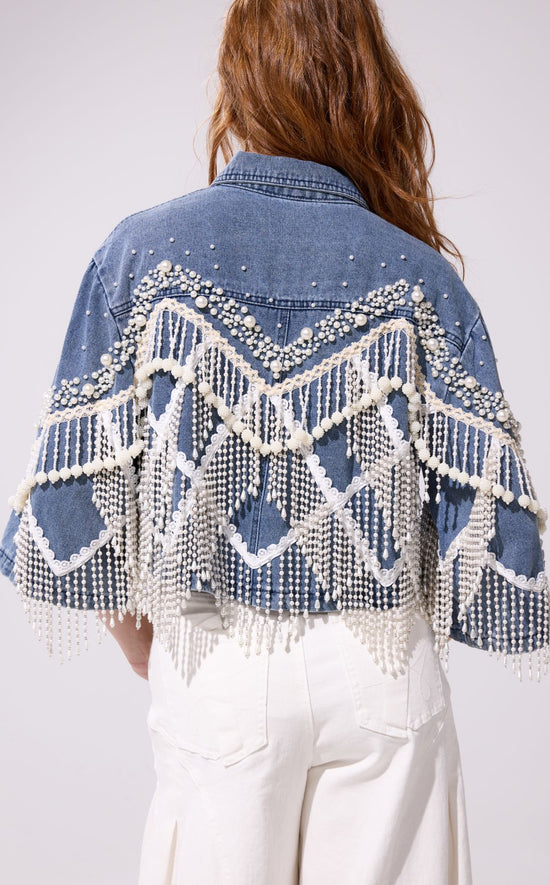 ADELYNNE-DENIM PEARL JACKET