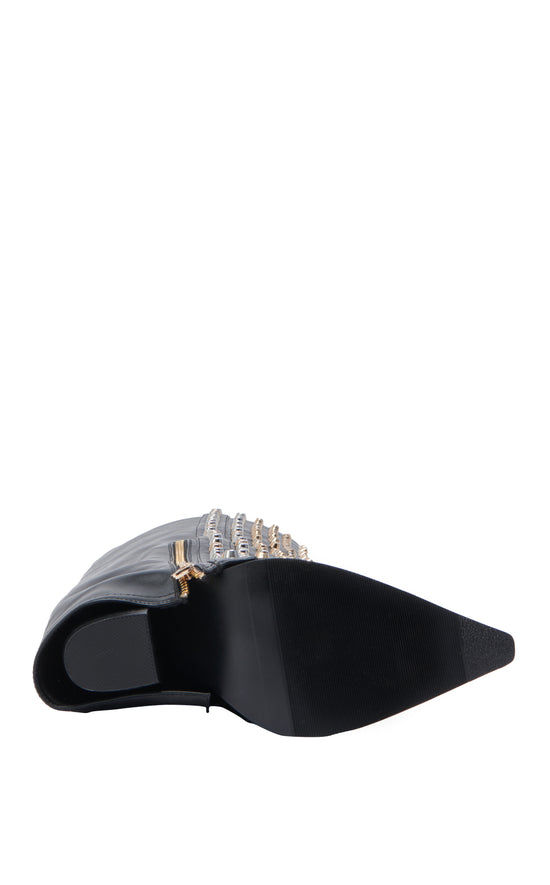 AGUSTUE-BLACK STUDDED WESTERN BOOT