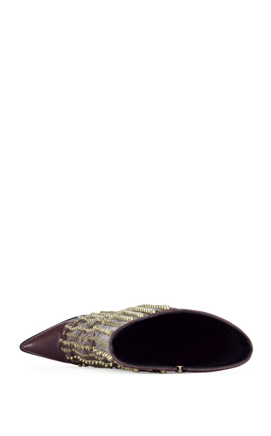 AGUSTUE-BURGUNDY STUDDED WESTERN BOOT