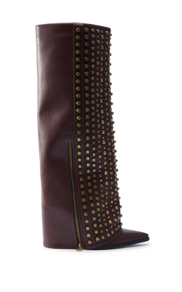 AGUSTUE-BURGUNDY STUDDED WESTERN BOOT