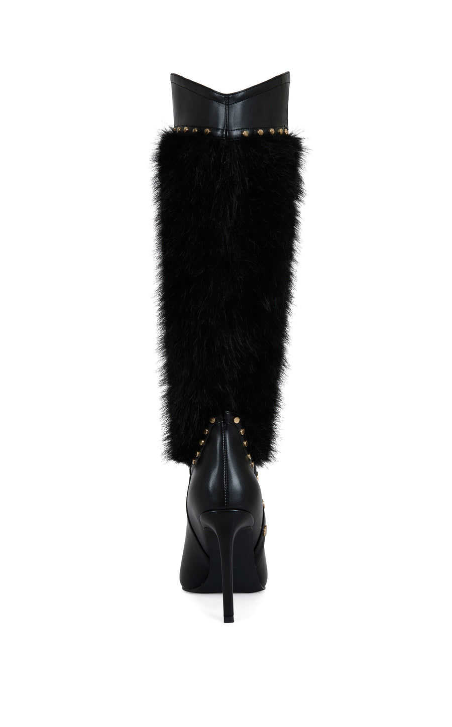 ALISETTE-BLACK FAUX FUR STILETTO BOOT