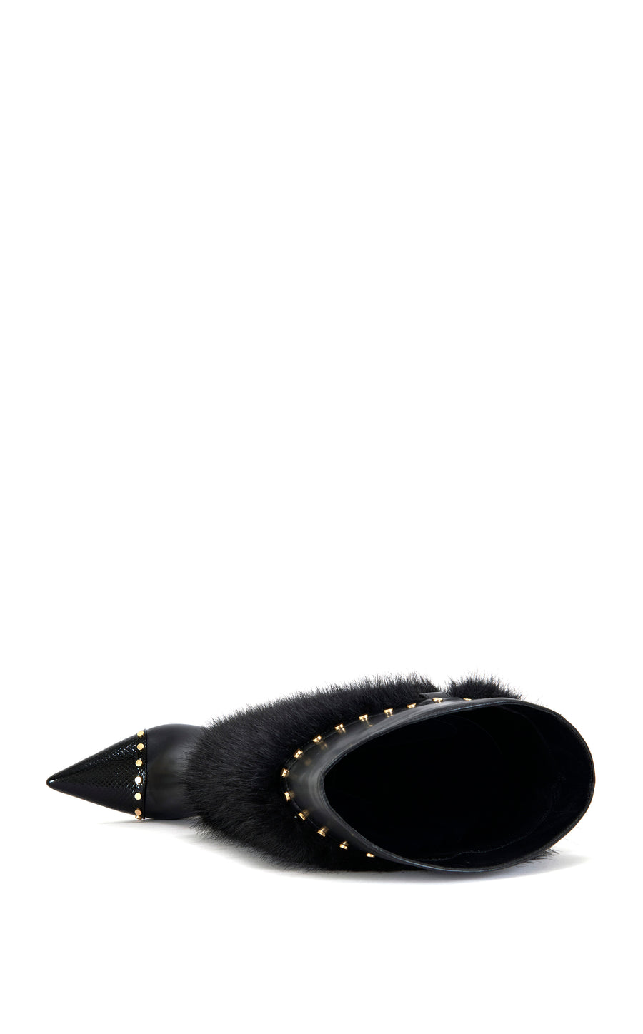 ALISETTE-BLACK FAUX FUR STILETTO BOOT
